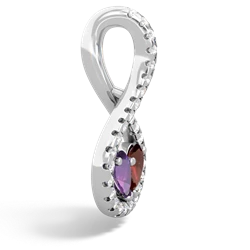 Amethyst Pave Twist 'One Heart' 14K White Gold pendant P5360