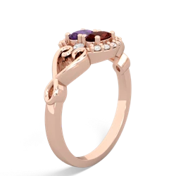 Amethyst Love Nest 14K Rose Gold ring R5860