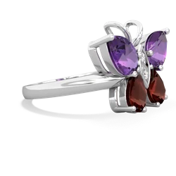 Amethyst Butterfly 14K White Gold ring R2215