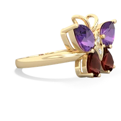 Amethyst Butterfly 14K Yellow Gold ring R2215