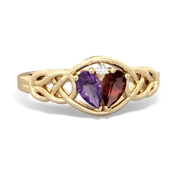 Amethyst Celtic Love Knot 14K Yellow Gold ring R5420