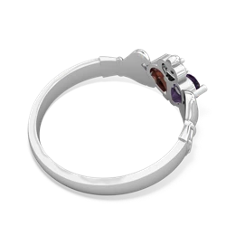 Amethyst 'Our Heart' Claddagh 14K White Gold ring R2388