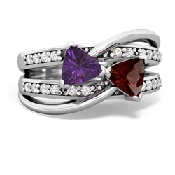 Amethyst Bowtie 14K White Gold ring R2360