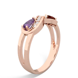 Amethyst Diamond Infinity 14K Rose Gold ring R5390