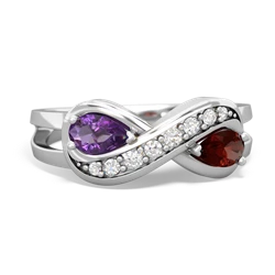 Amethyst Diamond Infinity 14K White Gold ring R5390