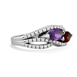 Amethyst Diamond Rivers 14K White Gold ring R3070