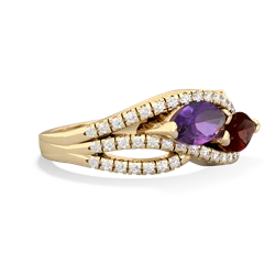 Amethyst Diamond Rivers 14K Yellow Gold ring R3070