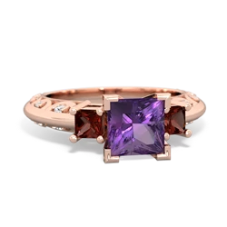 Amethyst Eternal Embrace Engagement 14K Rose Gold ring C2001