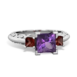 Amethyst Eternal Embrace Engagement 14K White Gold ring C2001