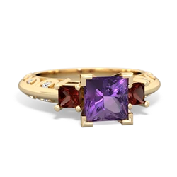 Amethyst Eternal Embrace Engagement 14K Yellow Gold ring C2001