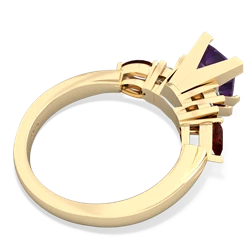 Amethyst 6Mm Princess Eternal Embrace Engagement 14K Yellow Gold ring C2002