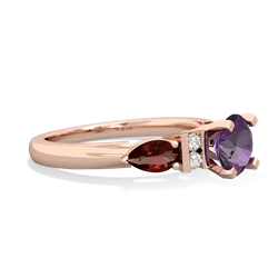 Amethyst 6Mm Round Eternal Embrace Engagement 14K Rose Gold ring R2005