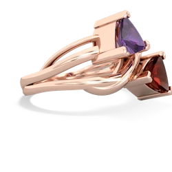 Amethyst Split Band Swirl 14K Rose Gold ring R2341