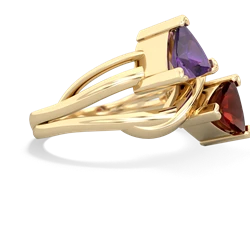 Amethyst Split Band Swirl 14K Yellow Gold ring R2341