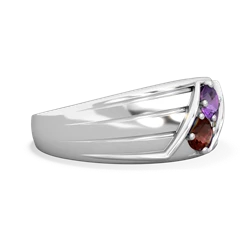 Amethyst Men's Streamline 14K White Gold ring R0460