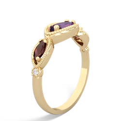 Amethyst Milgrain Marquise 14K Yellow Gold ring R5700