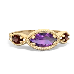 Amethyst Milgrain Marquise 14K Yellow Gold ring R5700