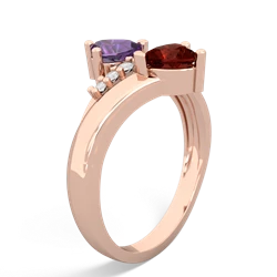 Amethyst Heart To Heart 14K Rose Gold ring R2064