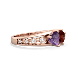 Amethyst Heart To Heart 14K Rose Gold ring R3342