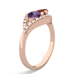 Amethyst Mother And Child 14K Rose Gold ring R3010