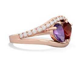 Amethyst Nestled Heart Keepsake 14K Rose Gold ring R5650