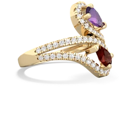 Amethyst Diamond Dazzler 14K Yellow Gold ring R3000