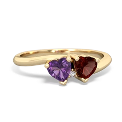 Amethyst Sweethearts 14K Yellow Gold ring R5260