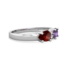 Amethyst Pear Bowtie 14K White Gold ring R0865