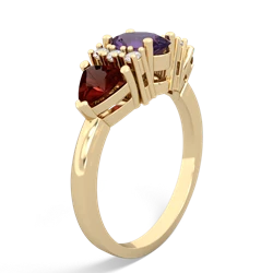 Amethyst Antique Style Three Stone 14K Yellow Gold ring R2186