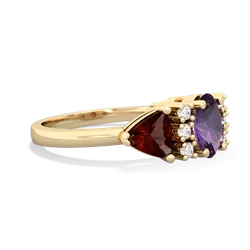 Amethyst Antique Style Three Stone 14K Yellow Gold ring R2186