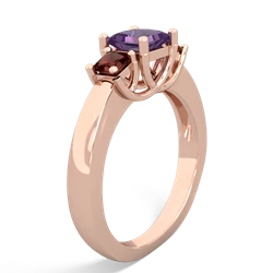 Amethyst Three Stone Trellis 14K Rose Gold ring R4015