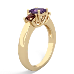 Amethyst Three Stone Trellis 14K Yellow Gold ring R4015