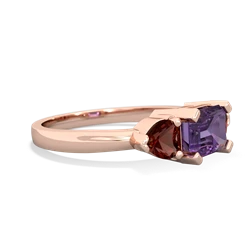 Amethyst Three Stone 14K Rose Gold ring R5235