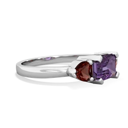 Amethyst Three Stone 14K White Gold ring R5235