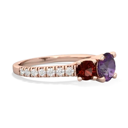 Amethyst Pave Trellis 14K Rose Gold ring R5500