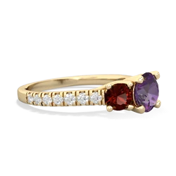 Amethyst Pave Trellis 14K Yellow Gold ring R5500