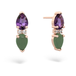 Amethyst Bowtie Drop 14K Rose Gold earrings E0865