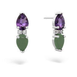 Amethyst Bowtie Drop 14K White Gold earrings E0865