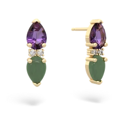 Amethyst Bowtie Drop 14K Yellow Gold earrings E0865