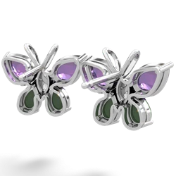 Amethyst Butterfly 14K White Gold earrings E2215