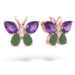 Amethyst Butterfly 14K Rose Gold earrings E2215