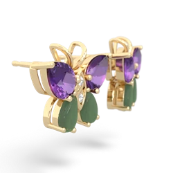 Amethyst Butterfly 14K Yellow Gold earrings E2215