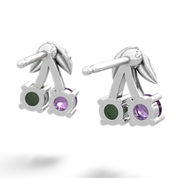 Amethyst Sweet Cherries 14K White Gold earrings E7001