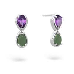 Amethyst Infinity 14K White Gold earrings E5050