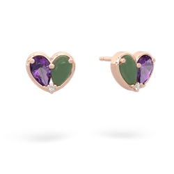 Amethyst 'Our Heart' 14K Rose Gold earrings E5072