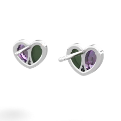 Amethyst 'Our Heart' 14K White Gold earrings E5072