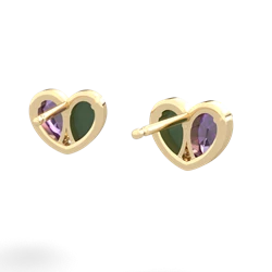 Amethyst 'Our Heart' 14K Yellow Gold earrings E5072