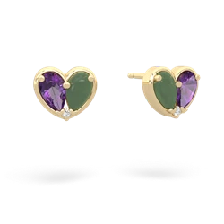 Amethyst 'Our Heart' 14K Yellow Gold earrings E5072