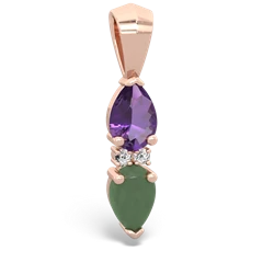 Amethyst Bowtie Drop 14K Rose Gold pendant P0865