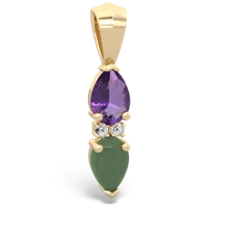 Amethyst Bowtie Drop 14K Yellow Gold pendant P0865